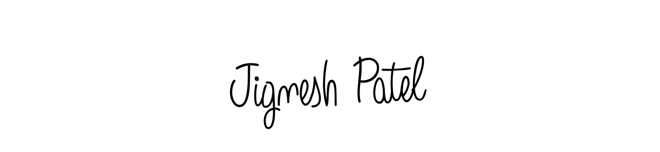 How to make Jignesh Patel name signature. Use Angelique-Rose-font-FFP style for creating short signs online. This is the latest handwritten sign. Jignesh Patel signature style 5 images and pictures png