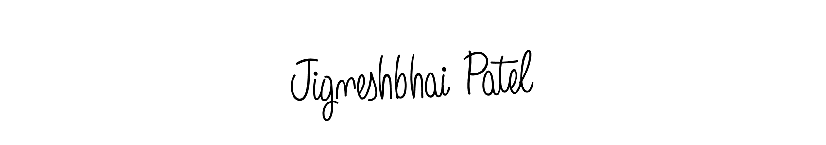 Design your own signature with our free online signature maker. With this signature software, you can create a handwritten (Angelique-Rose-font-FFP) signature for name Jigneshbhai Patel. Jigneshbhai Patel signature style 5 images and pictures png