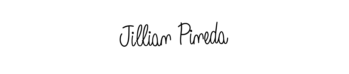 You should practise on your own different ways (Angelique-Rose-font-FFP) to write your name (Jillian Pineda) in signature. don't let someone else do it for you. Jillian Pineda signature style 5 images and pictures png