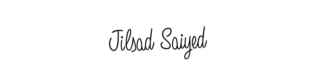 You should practise on your own different ways (Angelique-Rose-font-FFP) to write your name (Jilsad Saiyed) in signature. don't let someone else do it for you. Jilsad Saiyed signature style 5 images and pictures png