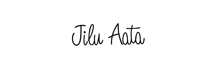 You should practise on your own different ways (Angelique-Rose-font-FFP) to write your name (Jilu Aata) in signature. don't let someone else do it for you. Jilu Aata signature style 5 images and pictures png