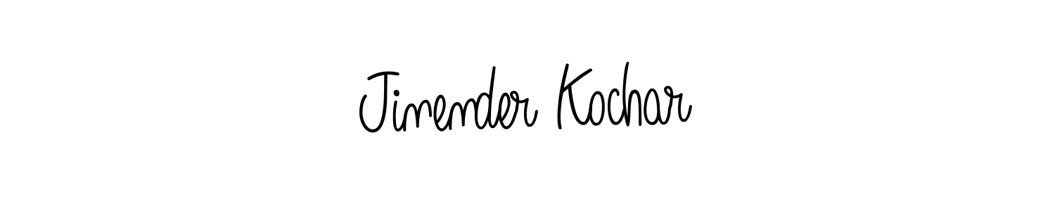 You should practise on your own different ways (Angelique-Rose-font-FFP) to write your name (Jinender Kochar) in signature. don't let someone else do it for you. Jinender Kochar signature style 5 images and pictures png