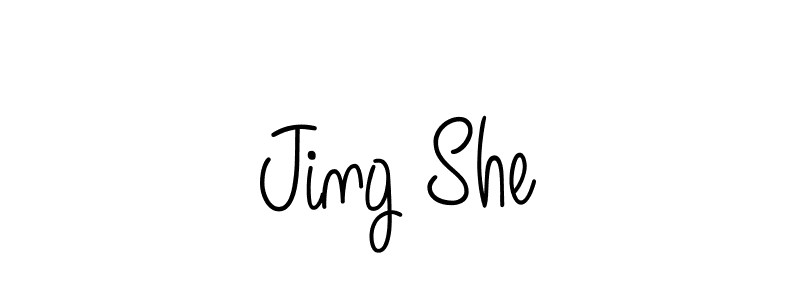 Jing She stylish signature style. Best Handwritten Sign (Angelique-Rose-font-FFP) for my name. Handwritten Signature Collection Ideas for my name Jing She. Jing She signature style 5 images and pictures png