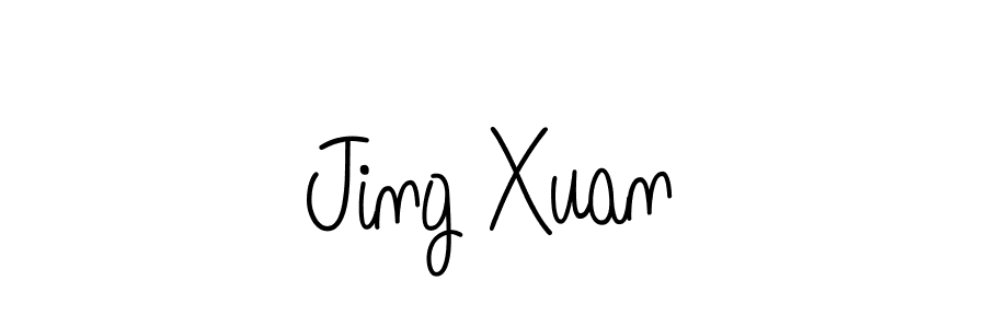You should practise on your own different ways (Angelique-Rose-font-FFP) to write your name (Jing Xuan) in signature. don't let someone else do it for you. Jing Xuan signature style 5 images and pictures png