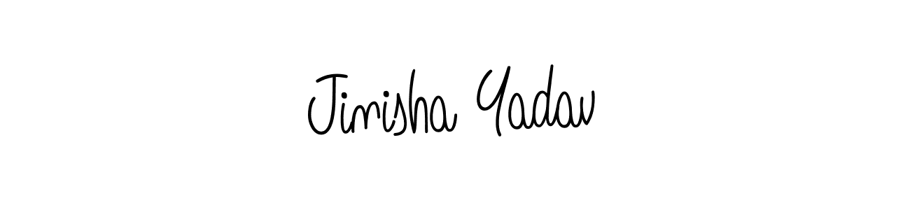 How to make Jinisha Yadav name signature. Use Angelique-Rose-font-FFP style for creating short signs online. This is the latest handwritten sign. Jinisha Yadav signature style 5 images and pictures png
