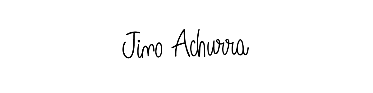 You should practise on your own different ways (Angelique-Rose-font-FFP) to write your name (Jino Achurra) in signature. don't let someone else do it for you. Jino Achurra signature style 5 images and pictures png