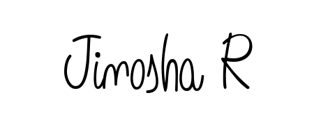 Use a signature maker to create a handwritten signature online. With this signature software, you can design (Angelique-Rose-font-FFP) your own signature for name Jinosha R. Jinosha R signature style 5 images and pictures png