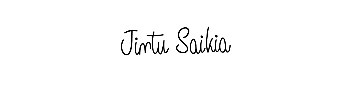 Jintu Saikia stylish signature style. Best Handwritten Sign (Angelique-Rose-font-FFP) for my name. Handwritten Signature Collection Ideas for my name Jintu Saikia. Jintu Saikia signature style 5 images and pictures png