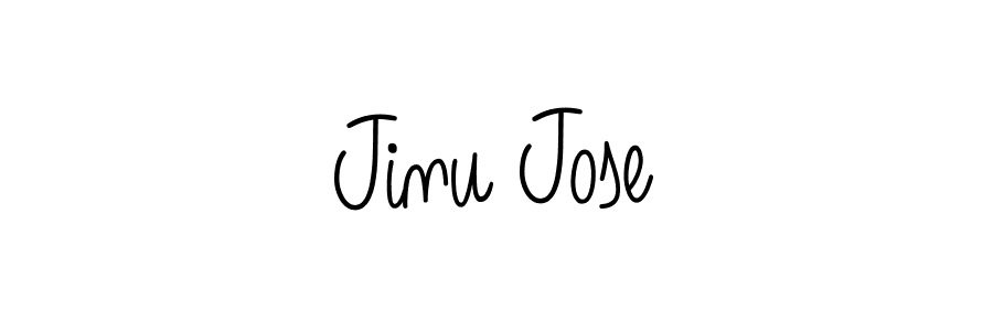 The best way (Angelique-Rose-font-FFP) to make a short signature is to pick only two or three words in your name. The name Jinu Jose include a total of six letters. For converting this name. Jinu Jose signature style 5 images and pictures png