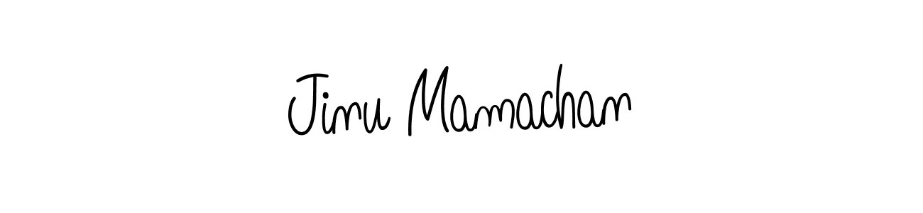 How to make Jinu Mamachan name signature. Use Angelique-Rose-font-FFP style for creating short signs online. This is the latest handwritten sign. Jinu Mamachan signature style 5 images and pictures png