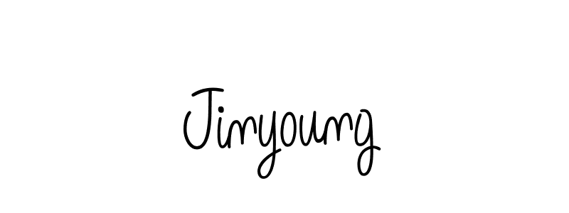 Make a beautiful signature design for name Jinyoung. With this signature (Angelique-Rose-font-FFP) style, you can create a handwritten signature for free. Jinyoung signature style 5 images and pictures png