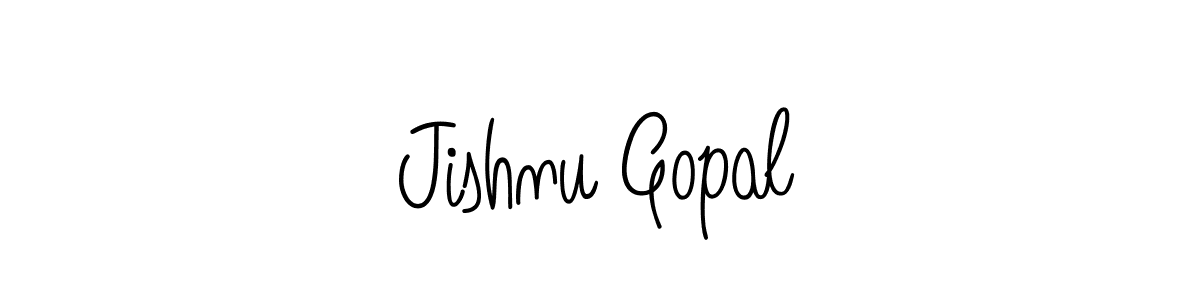 Create a beautiful signature design for name Jishnu Gopal. With this signature (Angelique-Rose-font-FFP) fonts, you can make a handwritten signature for free. Jishnu Gopal signature style 5 images and pictures png