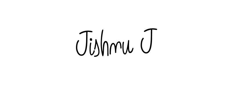 The best way (Angelique-Rose-font-FFP) to make a short signature is to pick only two or three words in your name. The name Jishnu J include a total of six letters. For converting this name. Jishnu J signature style 5 images and pictures png