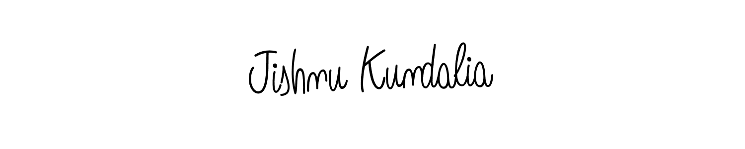 Use a signature maker to create a handwritten signature online. With this signature software, you can design (Angelique-Rose-font-FFP) your own signature for name Jishnu Kundalia. Jishnu Kundalia signature style 5 images and pictures png