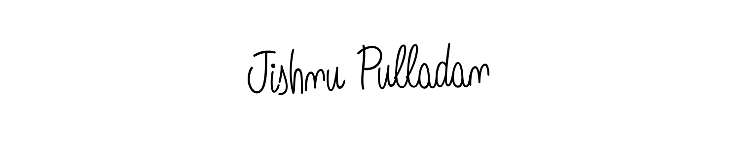 Create a beautiful signature design for name Jishnu Pulladan. With this signature (Angelique-Rose-font-FFP) fonts, you can make a handwritten signature for free. Jishnu Pulladan signature style 5 images and pictures png