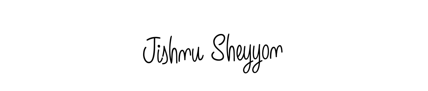How to make Jishnu Sheyyon name signature. Use Angelique-Rose-font-FFP style for creating short signs online. This is the latest handwritten sign. Jishnu Sheyyon signature style 5 images and pictures png