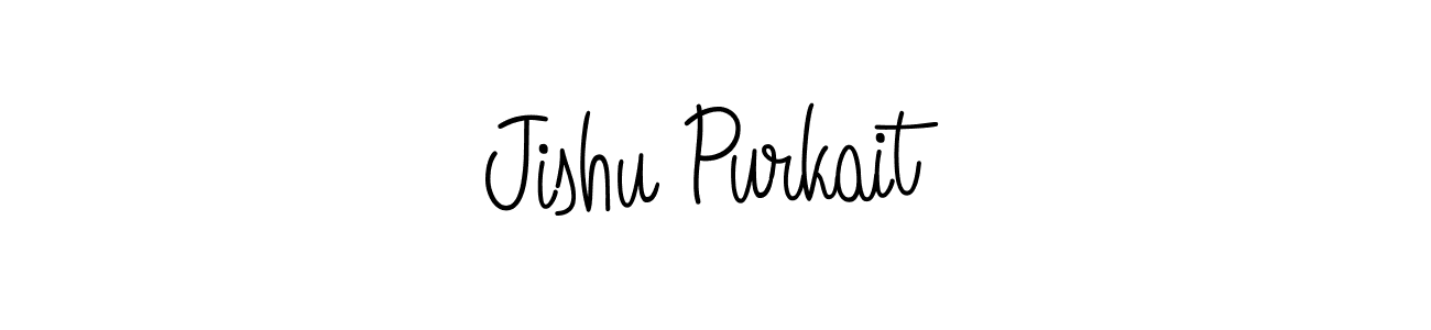 Use a signature maker to create a handwritten signature online. With this signature software, you can design (Angelique-Rose-font-FFP) your own signature for name Jishu Purkait. Jishu Purkait signature style 5 images and pictures png