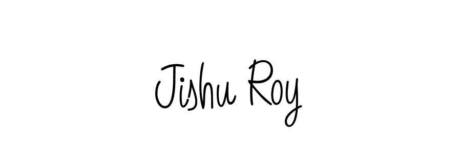 You should practise on your own different ways (Angelique-Rose-font-FFP) to write your name (Jishu Roy) in signature. don't let someone else do it for you. Jishu Roy signature style 5 images and pictures png