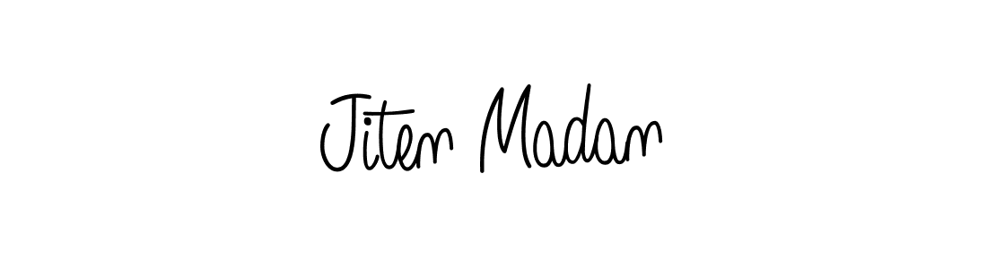 How to make Jiten Madan name signature. Use Angelique-Rose-font-FFP style for creating short signs online. This is the latest handwritten sign. Jiten Madan signature style 5 images and pictures png