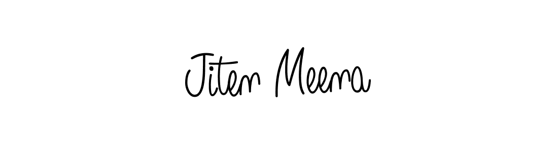 The best way (Angelique-Rose-font-FFP) to make a short signature is to pick only two or three words in your name. The name Jiten Meena include a total of six letters. For converting this name. Jiten Meena signature style 5 images and pictures png