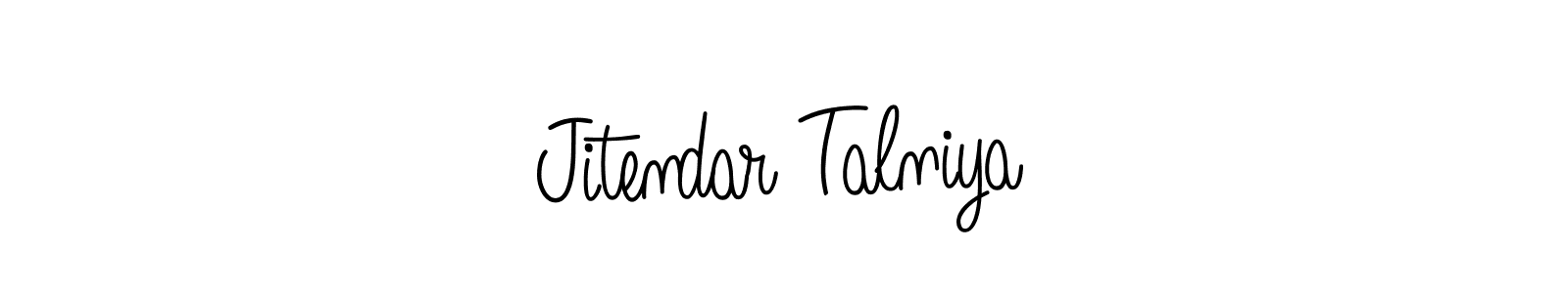 Make a beautiful signature design for name Jitendar Talniya. With this signature (Angelique-Rose-font-FFP) style, you can create a handwritten signature for free. Jitendar Talniya signature style 5 images and pictures png
