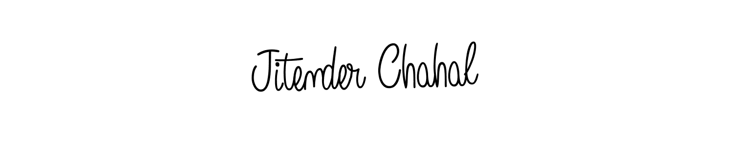 You should practise on your own different ways (Angelique-Rose-font-FFP) to write your name (Jitender Chahal) in signature. don't let someone else do it for you. Jitender Chahal signature style 5 images and pictures png