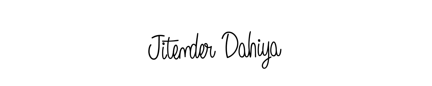 Use a signature maker to create a handwritten signature online. With this signature software, you can design (Angelique-Rose-font-FFP) your own signature for name Jitender Dahiya. Jitender Dahiya signature style 5 images and pictures png