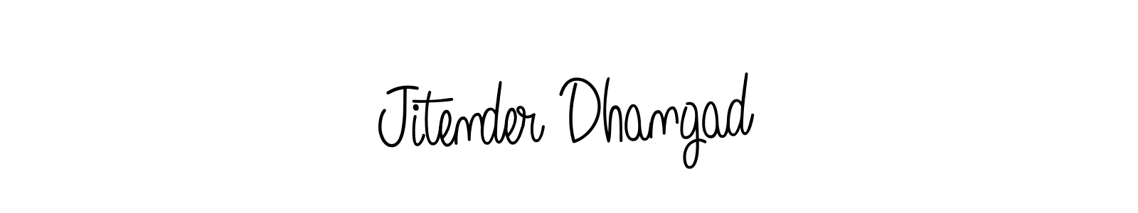 Also we have Jitender Dhangad name is the best signature style. Create professional handwritten signature collection using Angelique-Rose-font-FFP autograph style. Jitender Dhangad signature style 5 images and pictures png