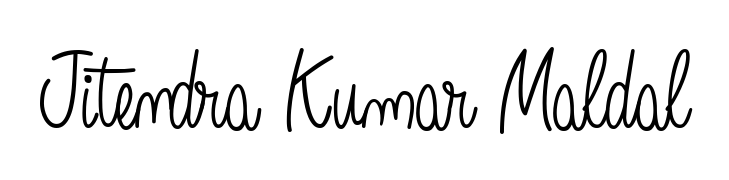 The Angelique-Rose-font-FFP typeface gives name Jitendra Kumar Maldal a refined look. Suitable for certificates, diplomas, and official verification. Jitendra Kumar Maldal signature style 5 images and pictures png