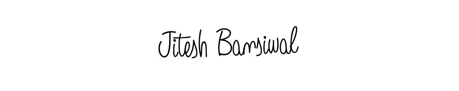 The best way (Angelique-Rose-font-FFP) to make a short signature is to pick only two or three words in your name. The name Jitesh Bansiwal include a total of six letters. For converting this name. Jitesh Bansiwal signature style 5 images and pictures png