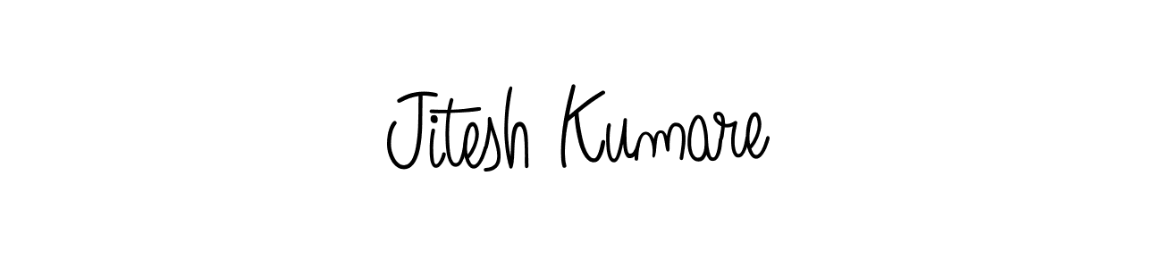 The best way (Angelique-Rose-font-FFP) to make a short signature is to pick only two or three words in your name. The name Jitesh Kumare include a total of six letters. For converting this name. Jitesh Kumare signature style 5 images and pictures png