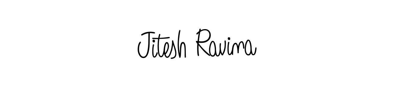 How to make Jitesh Ravina name signature. Use Angelique-Rose-font-FFP style for creating short signs online. This is the latest handwritten sign. Jitesh Ravina signature style 5 images and pictures png