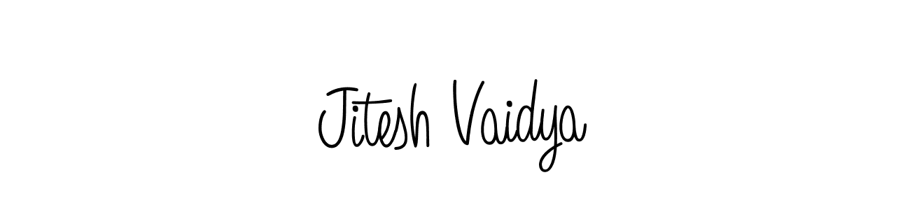 How to make Jitesh Vaidya signature? Angelique-Rose-font-FFP is a professional autograph style. Create handwritten signature for Jitesh Vaidya name. Jitesh Vaidya signature style 5 images and pictures png