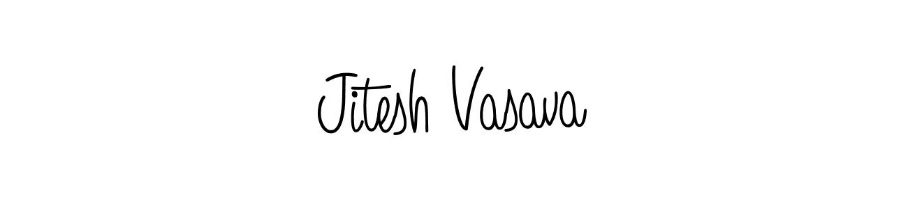 How to make Jitesh Vasava name signature. Use Angelique-Rose-font-FFP style for creating short signs online. This is the latest handwritten sign. Jitesh Vasava signature style 5 images and pictures png
