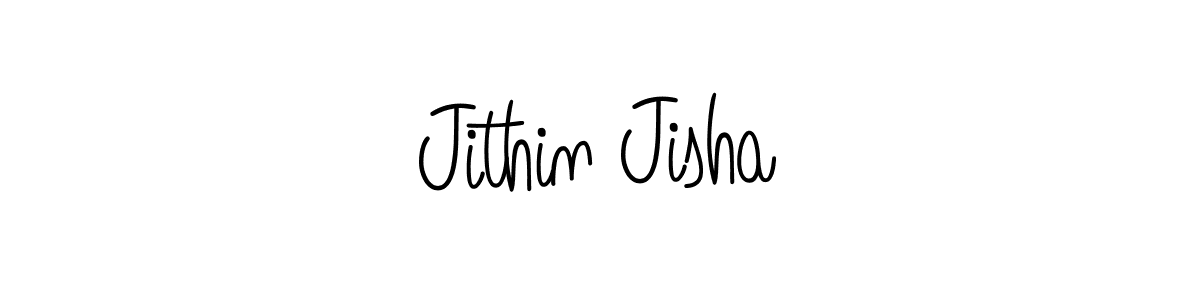 You should practise on your own different ways (Angelique-Rose-font-FFP) to write your name (Jithin Jisha) in signature. don't let someone else do it for you. Jithin Jisha signature style 5 images and pictures png