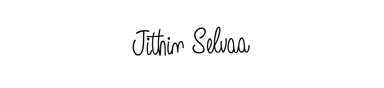 Jithin Selvaa stylish signature style. Best Handwritten Sign (Angelique-Rose-font-FFP) for my name. Handwritten Signature Collection Ideas for my name Jithin Selvaa. Jithin Selvaa signature style 5 images and pictures png