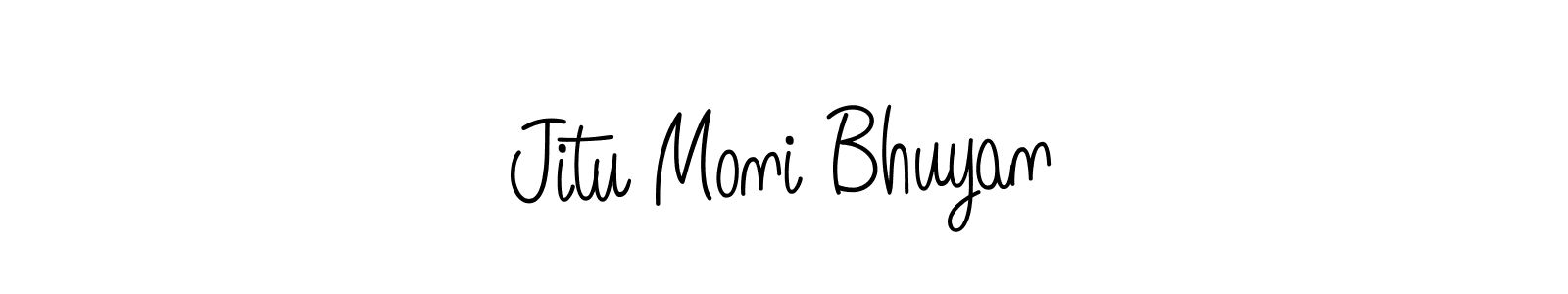 Make a beautiful signature design for name Jitu Moni Bhuyan. With this signature (Angelique-Rose-font-FFP) style, you can create a handwritten signature for free. Jitu Moni Bhuyan signature style 5 images and pictures png