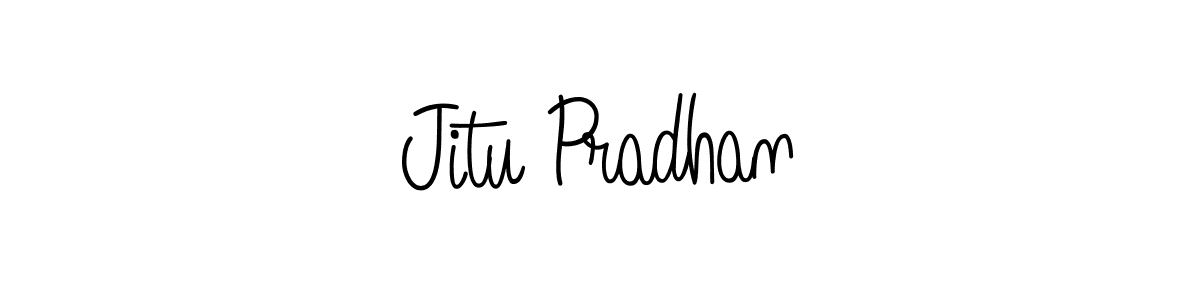 Use a signature maker to create a handwritten signature online. With this signature software, you can design (Angelique-Rose-font-FFP) your own signature for name Jitu Pradhan. Jitu Pradhan signature style 5 images and pictures png