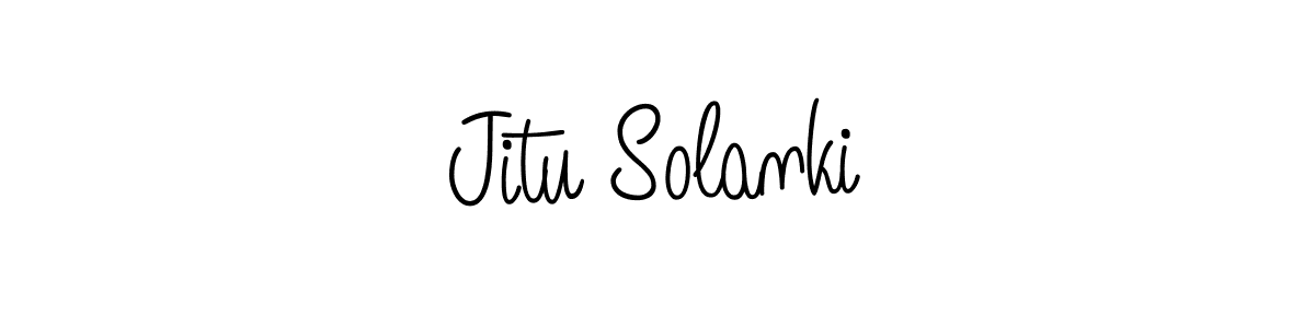 Make a beautiful signature design for name Jitu Solanki. With this signature (Angelique-Rose-font-FFP) style, you can create a handwritten signature for free. Jitu Solanki signature style 5 images and pictures png