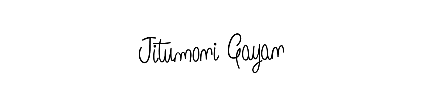 Also we have Jitumoni Gayan name is the best signature style. Create professional handwritten signature collection using Angelique-Rose-font-FFP autograph style. Jitumoni Gayan signature style 5 images and pictures png