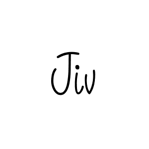 How to make Jiv signature? Angelique-Rose-font-FFP is a professional autograph style. Create handwritten signature for Jiv name. Jiv signature style 5 images and pictures png