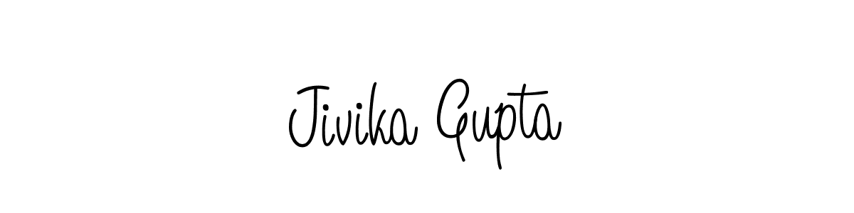 The best way (Angelique-Rose-font-FFP) to make a short signature is to pick only two or three words in your name. The name Jivika Gupta include a total of six letters. For converting this name. Jivika Gupta signature style 5 images and pictures png