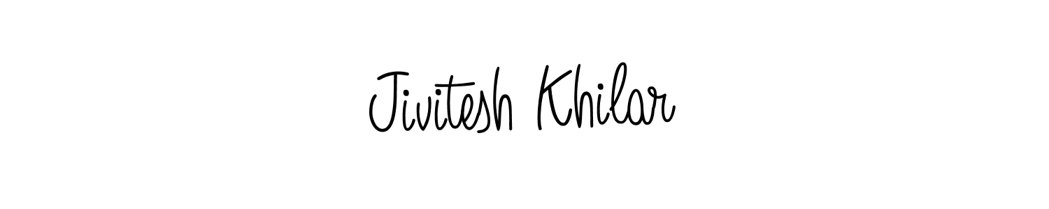 How to make Jivitesh Khilar name signature. Use Angelique-Rose-font-FFP style for creating short signs online. This is the latest handwritten sign. Jivitesh Khilar signature style 5 images and pictures png