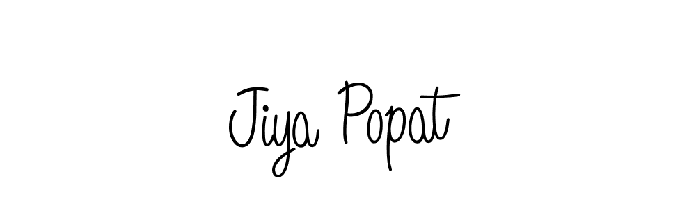 Make a beautiful signature design for name Jiya Popat. With this signature (Angelique-Rose-font-FFP) style, you can create a handwritten signature for free. Jiya Popat signature style 5 images and pictures png