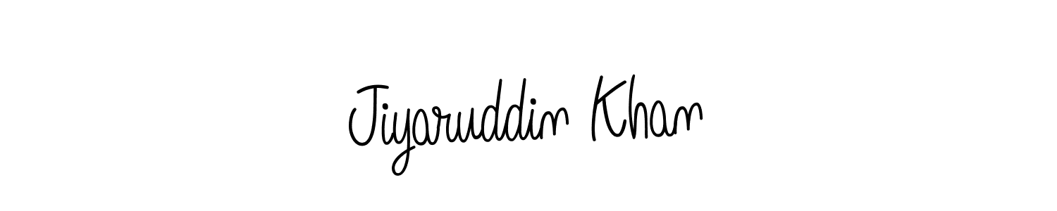 The best way (Angelique-Rose-font-FFP) to make a short signature is to pick only two or three words in your name. The name Jiyaruddin Khan include a total of six letters. For converting this name. Jiyaruddin Khan signature style 5 images and pictures png
