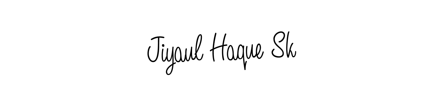 Use a signature maker to create a handwritten signature online. With this signature software, you can design (Angelique-Rose-font-FFP) your own signature for name Jiyaul Haque Sk. Jiyaul Haque Sk signature style 5 images and pictures png