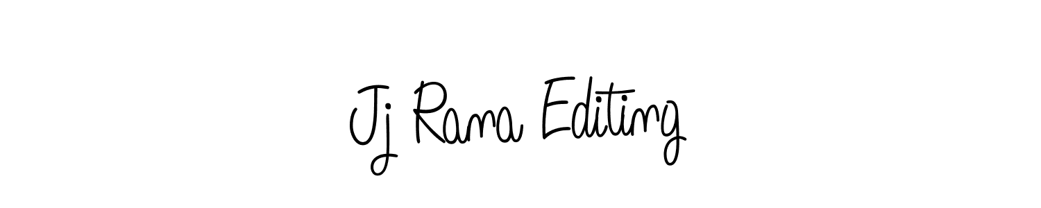 The best way (Angelique-Rose-font-FFP) to make a short signature is to pick only two or three words in your name. The name Jj Rana Editing include a total of six letters. For converting this name. Jj Rana Editing signature style 5 images and pictures png