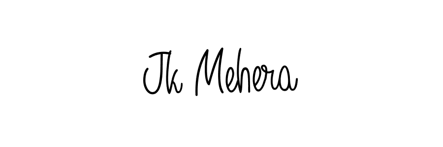 How to make Jk Mehera name signature. Use Angelique-Rose-font-FFP style for creating short signs online. This is the latest handwritten sign. Jk Mehera signature style 5 images and pictures png