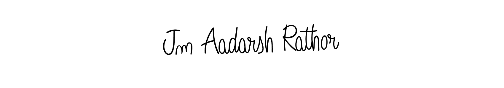 You should practise on your own different ways (Angelique-Rose-font-FFP) to write your name (Jm Aadarsh Rathor) in signature. don't let someone else do it for you. Jm Aadarsh Rathor signature style 5 images and pictures png