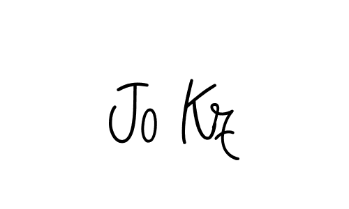 Make a beautiful signature design for name Jo Kz. With this signature (Angelique-Rose-font-FFP) style, you can create a handwritten signature for free. Jo Kz signature style 5 images and pictures png